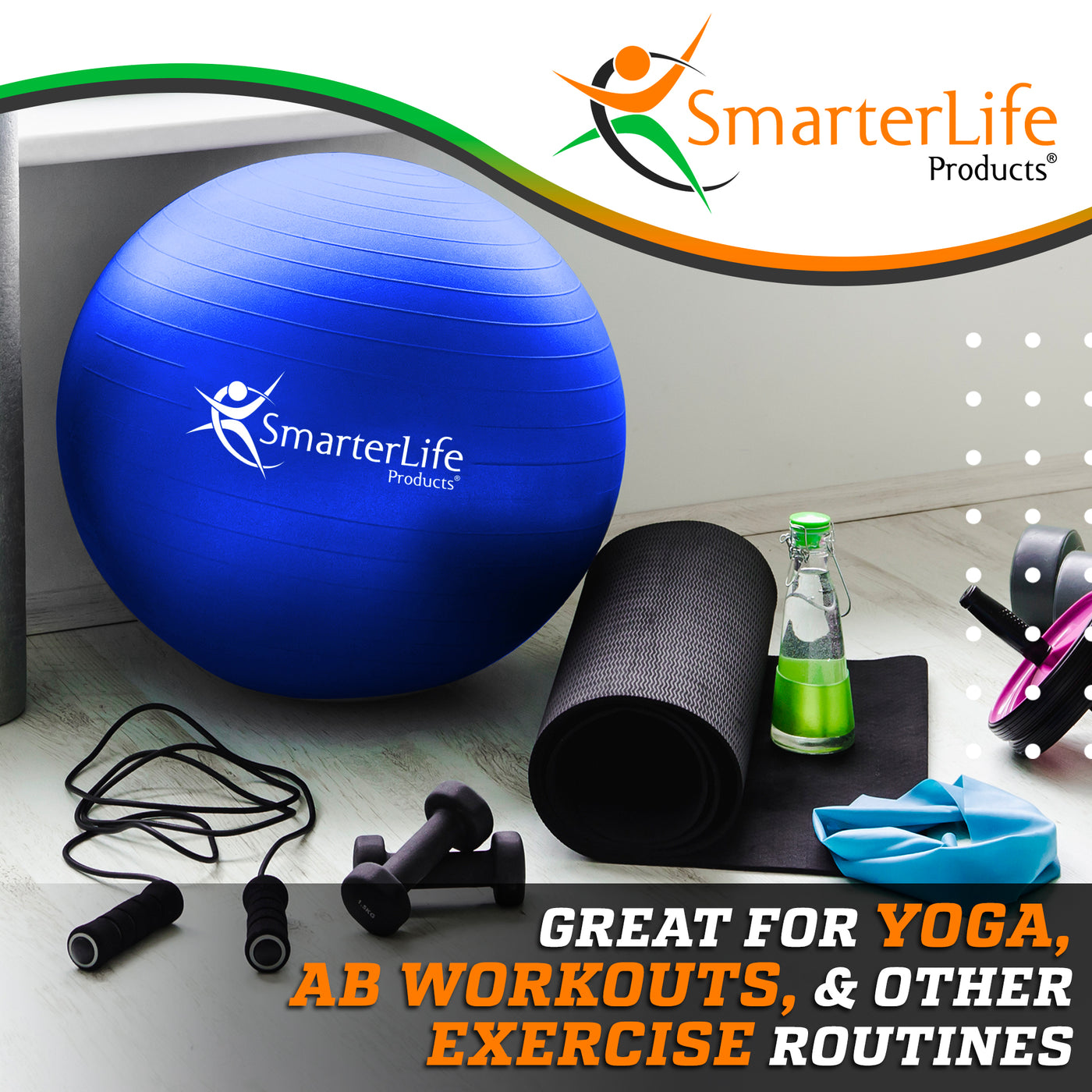 Yoga Ball Chair – Stability Ball with Inflatable Stability Base & Resi –  Smart-link Homeware Product Inc